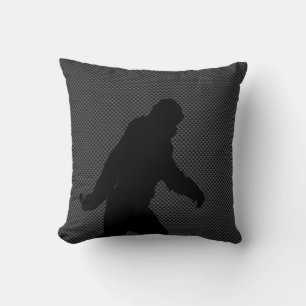 Sasquatch-Silhouette auf Carbon Fibre Print Kissen