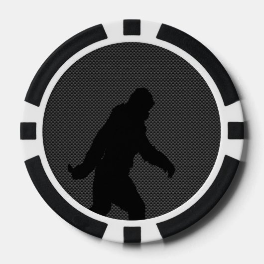 Sasquatch-Silhouette auf Carbon Fibre Print Pokerchips (Vorderseite)