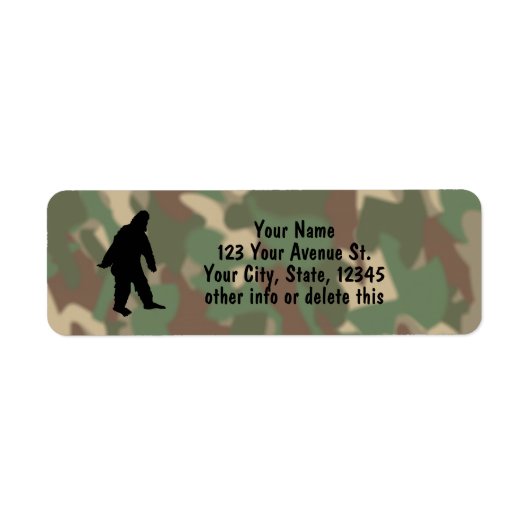 Sasquatch Silhouette Camouflage Address Labels Sm (Vorne)