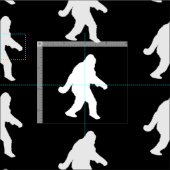 Sasquatch-Silhouette Stoff (Kachel)