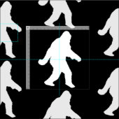 Sasquatch-Silhouette Stoff (Kachel)