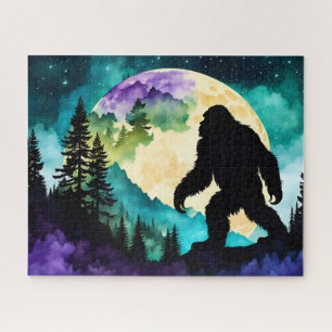 Sasquatch Silhouette Wandern auf dem Monte-Moon Puzzle