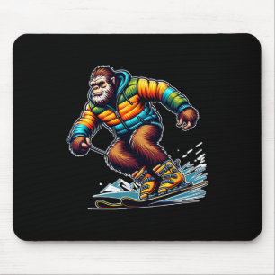 Sasquatch-Ski-Abenteuer Bigfoot Winter-Spaß  Mousepad