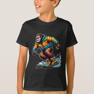 Sasquatch-Ski-Abenteuer Bigfoot Winter Spaß T-Shirt