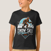 Sasquatch Snow Ski Team Snow Skiing Bigfoot Cartoo T-Shirt (Vorderseite)