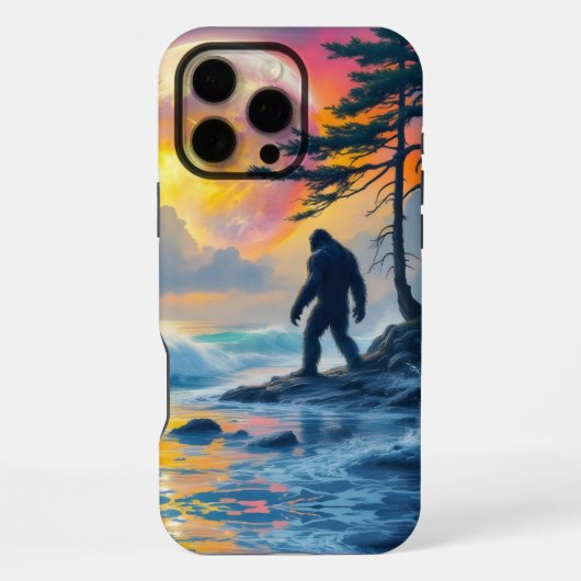 Sasquatch Standing on an Ocean Shore iPhone Hülle (Rückseite)
