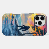 Sasquatch Standing on an Ocean Shore iPhone Hülle (Rückseite (Horizontal))