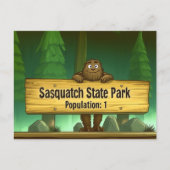 Sasquatch State Park Postkarte – Lustiger Bigfoot (Vorderseite)
