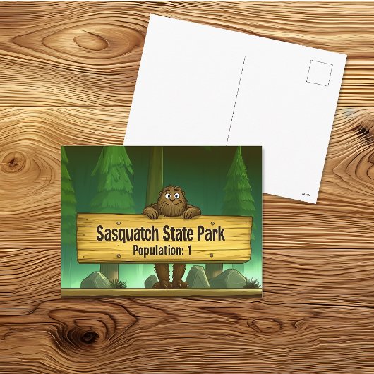 Sasquatch State Park Postkarte – Lustiger Bigfoot