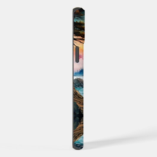 Sasquatch Stehend auf Ridge mit Blick auf den Ozea iPhone Hülle (Rechte Seite)