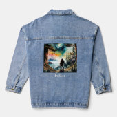 Sasquatch Stehend auf Ridge mit Blick auf den Ozea Jeansjacke (Rückseite)