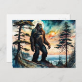 Sasquatch Stehend auf Ridge mit Blick auf den Ozea Postkarte (Vorne/Hinten)