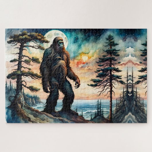 Sasquatch Stehend auf Ridge mit Blick auf den Ozea Puzzle (Horizontal)
