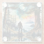 Sasquatch Stehend unter Mondlicht Glasuntersetzer (Rückseite)