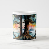 Sasquatch Stehend unter Mondlicht Jumbo-Tasse (Vorderseite)