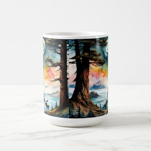 Sasquatch Stehend unter Mondlicht Kaffeetasse (Mittel)