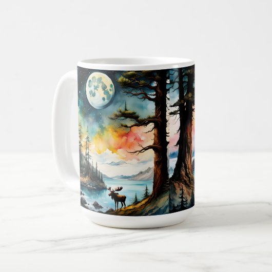 Sasquatch Stehend unter Mondlicht Kaffeetasse (Vorderseite Links)