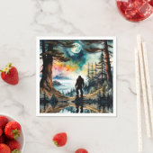 Sasquatch Stehend unter Mondlicht Serviette (Beispiel)