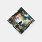 Sasquatch Stehend unter Mondlicht Serviette (Ecke)