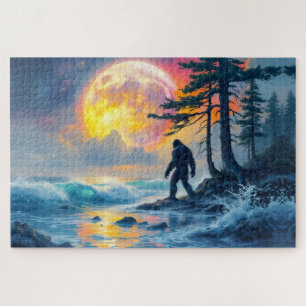 Sasquatch steht an einer Meeresküste Puzzle