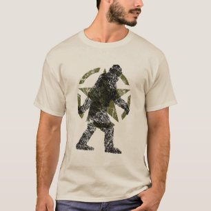 Sasquatch Stencil Star Vintag Style T-Shirt