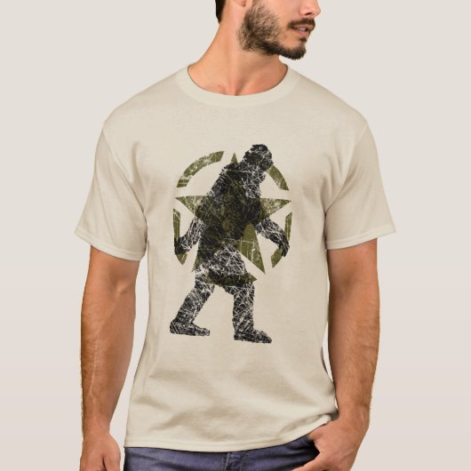 Sasquatch Stencil Star Vintag Style T-Shirt (Vorderseite)