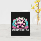 Sasquatch Style Snowboarden Bigfoot Karte (Gelbe Blume)