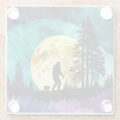 Sasquatch und Bär auf dem Berg Glasuntersetzer (Rückseite)