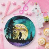 Sasquatch und Bär auf dem Berg *personalisieren* Pappteller (Party)