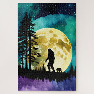 Sasquatch und Bär auf dem Berg Puzzle