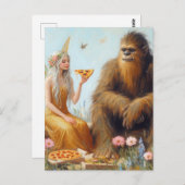 Sasquatch und das Fairy Pizza Date Postkarte (Vorne/Hinten)