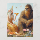 Sasquatch und das Fairy Pizza Date Postkarte (Vorderseite)