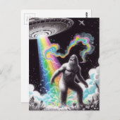 Sasquatch und das UFO Postkarte (Vorne/Hinten)