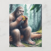 Sasquatch und der Cheesburger Wasserfarbenwald Postkarte (Vorderseite)