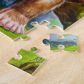 Sasquatch und der Käserburger in einem Mossy-Wald Puzzle (Seite)