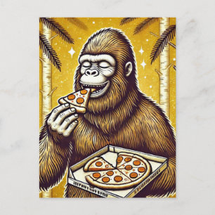 Sasquatch und die Pizza Postkarte