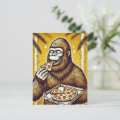 Sasquatch und die Pizza Postkarte (Stehend Vorderseite)