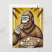 Sasquatch und die Pizza Postkarte (Vorne/Hinten)