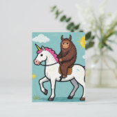 Sasquatch und ein Einhorn Postkarte (Stehend Vorderseite)