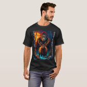 Sasquatch und Elk Moonlit Hunt T-Shirt (Vorne ganz)