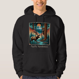 Sasquatch und Elk WA Staat Hoodie