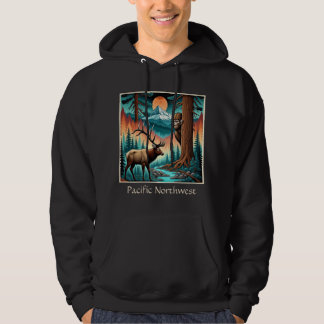Sasquatch und Elk WA Staat Hoodie