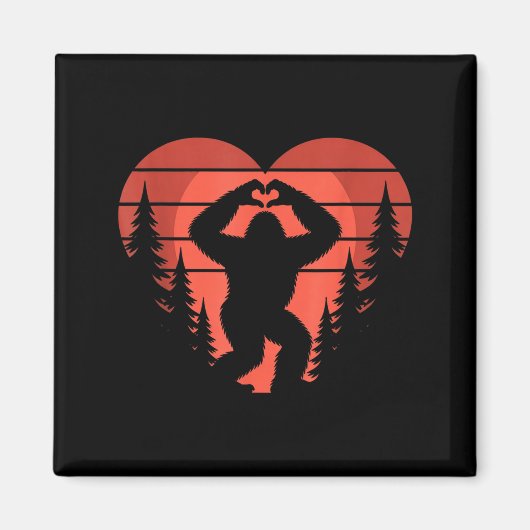 Sasquatch Valentine's Day - Bigfoot Heart Sungles  Magnet (Vorne)