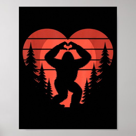 Sasquatch Valentine's Day - Bigfoot Heart Sungles  Poster (Vorne)