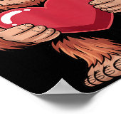 Sasquatch Valentine's Day - Bigfoot Heart Sungles  Poster (Ecke)
