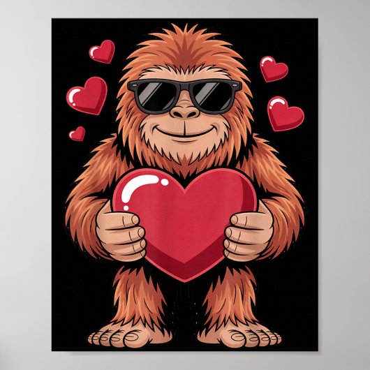 Sasquatch Valentine's Day - Bigfoot Heart Sungles  Poster (Vorne)