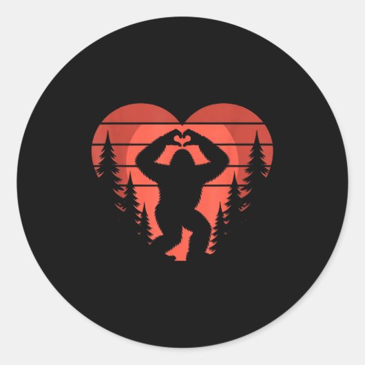 Sasquatch Valentine's Day - Bigfoot Heart Sungles  Runder Aufkleber (Vorderseite)