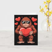 Sasquatch Valentinstag - Bigfoot Herz Singles  Karte (Gelbe Blume)