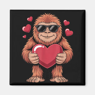 Sasquatch Valentinstag - Bigfoot Herz Singles Magnet