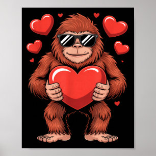 Sasquatch Valentinstag - Bigfoot Herz Singles  Poster